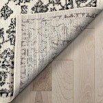 Palace Ivory Grey Black 5'3" x 7' Area Rug