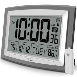 Large 12.5-Inch Digital Clock with Temperature Display