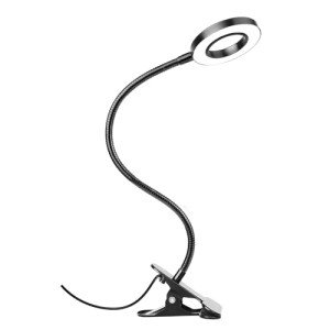 Woputne Clip-On Desk Lamp with Dimmable Brightness