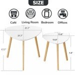 BAMEOS Bamboo Triangle Nesting Tables - Set of 2