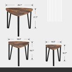 Rustic Industrial Nesting Coffee Table Set of 3