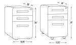 3 Drawer Locking File Cabinet - White/Wood