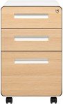 3 Drawer Locking File Cabinet - White/Wood