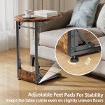 Vintage C-Shaped Folding Side Table for Small Spaces