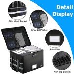 Lockable Fireproof Document Organizer Box - Black