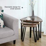 Rustic Industrial Nesting Coffee Table Set of 3