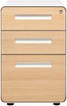 3 Drawer Locking File Cabinet - White/Wood