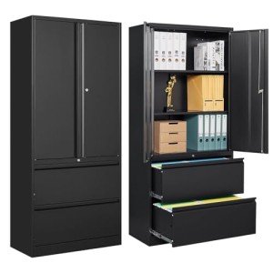 STANI Black 2 Drawer Lateral File Cabinet