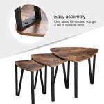 Rustic Industrial Nesting Coffee Table Set of 3