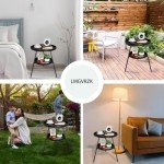 Black 2-Tier Round End Table for Small Spaces
