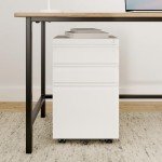 3-Drawer Mobile File Cabinet with Lock - White