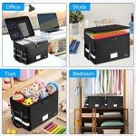 Lockable Fireproof Document Organizer Box - Black