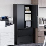 STANI Black 2 Drawer Lateral File Cabinet