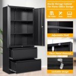 STANI Black 2 Drawer Lateral File Cabinet