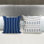 Set of 4 Dark Blue Decorative Pillow Covers