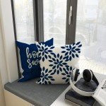 Set of 4 Dark Blue Decorative Pillow Covers