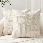 Set of 2 Boho Textured Throw Pillow Covers