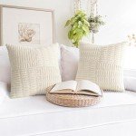 Set of 2 Boho Textured Throw Pillow Covers
