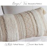 BlissBlush Cream Boho Decorative Lumbar Pillow Cover