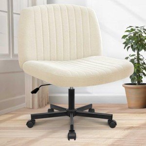 Orange Criss Cross Rolling Office Chair in Beige