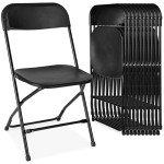 10-Pack Black Plastic Folding Chairs - Portable Seating