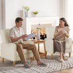 Beige Modern Upholstered Accent Chair with Pillow