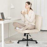 Orange Criss Cross Rolling Office Chair in Beige