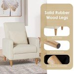 Beige Modern Upholstered Accent Chair with Pillow