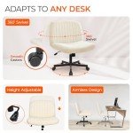 Orange Criss Cross Rolling Office Chair in Beige