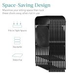 10-Pack Black Plastic Folding Chairs - Portable Seating