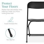 10-Pack Black Plastic Folding Chairs - Portable Seating