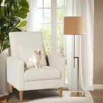 Beige Modern Upholstered Accent Chair with Pillow
