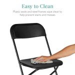 10-Pack Black Plastic Folding Chairs - Portable Seating