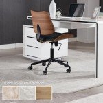 Adjustable Armless PU Leather Office Chair - Black