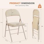 Comfy Folding Chair Set, Leather Padded, Metal