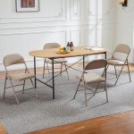 Comfy Folding Chair Set, Leather Padded, Metal