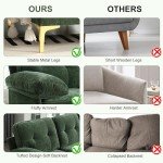 Green L-Shaped Chenille Sectional Sofa for Small Spaces