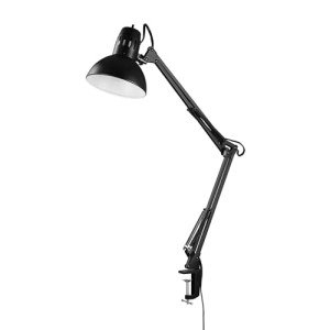 Adjustable Black Desk Lamp with Metal Clamp