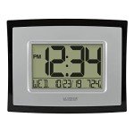 Modern Silver and Black Digital Wall Clock