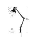 Adjustable Black Desk Lamp with Metal Clamp