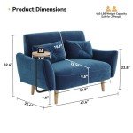 Brelice 47" Velvet Loveseat Sofa for Small Spaces
