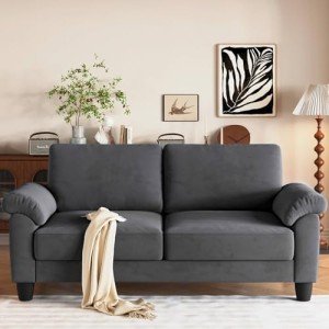 70" Velvet Mid-Century Loveseat for Small Spaces
