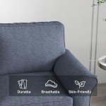 Blue 57" Loveseat Sofa for Small Spaces