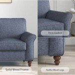 Blue 57" Loveseat Sofa for Small Spaces