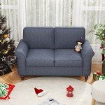 Blue 57" Loveseat Sofa for Small Spaces