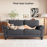 70" Velvet Mid-Century Loveseat for Small Spaces
