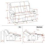MCombo 61" Electric Reclining Loveseat with USB Charge