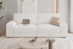 Modern Ivory 2-Seater Sofa with USB Ports