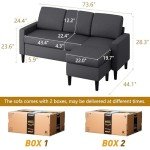 Compact L-Shaped Sectional Sofa with Ottoman