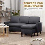 Compact L-Shaped Sectional Sofa with Ottoman